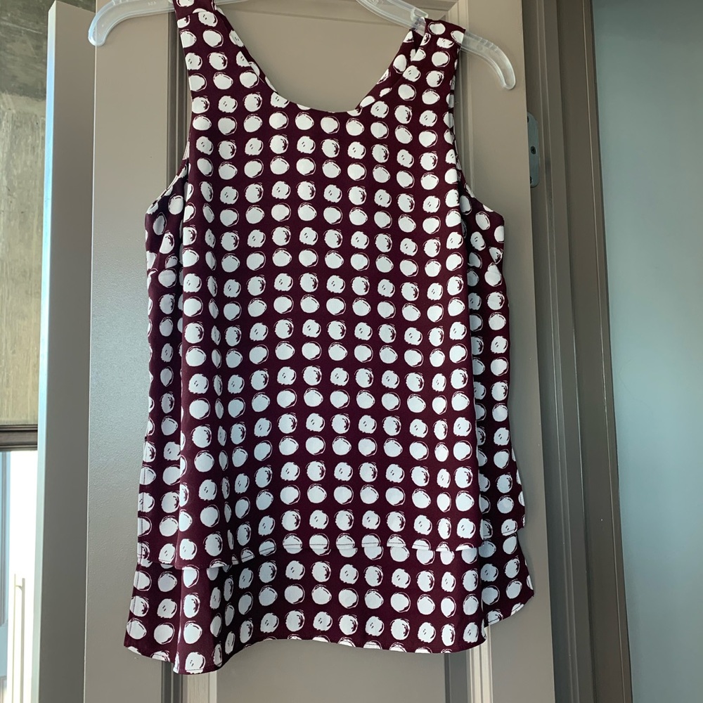 Banana Republic Garnet and White Blous